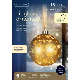 Lumineo Batterie Micro LED Glaskugel goldfarben Ø 14 cm - warmweiß