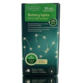 Lumineo Batterie Micro-LED Lichterkette silber 2,45 Meter 50 Lichter - warmweiß