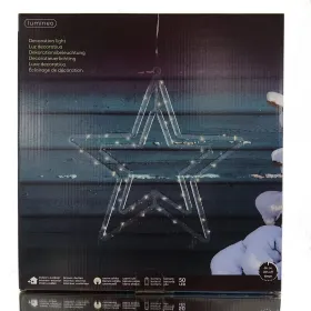 Lumineo Batterie Micro-LED Weihnachts-Doppelstern Transparent 50 Lichter Ø 34 cm - warmweiß
