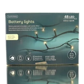 Lumineo Batterie LED Lichterkette grün 8 Funktionen 3,5 Meter 48 Lichter - warmweiß