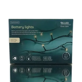 Lumineo Batterie LED Lichterkette grün 8 Funktionen 7,1 Meter 96 Lichter - warmweiß