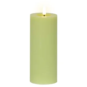 Lumineo LED Indoor Kerze Echtwachs Hellgrün Ø 7 cm Höhe 19 cm - Wachs