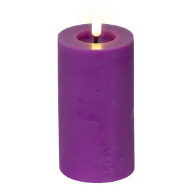 Lumineo LED Indoor Kerze Echtwachs Lila Ø 7 cm Höhe 15 cm - Wachs