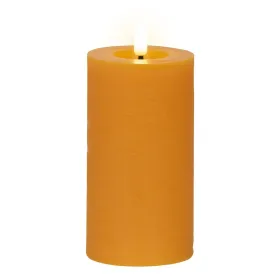 Lumineo LED Indoor Kerze Echtwachs Orange Ø 7 cm Höhe 15 cm - Wachs