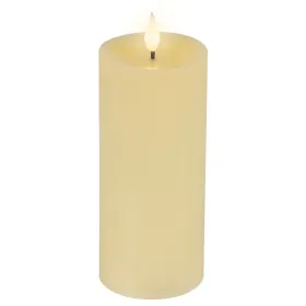 Lumineo LED-Kerze Flacker-Effekt Indoor cremefarben Wachs Ø 7,5 cm Höhe 20 cm - warmweiß