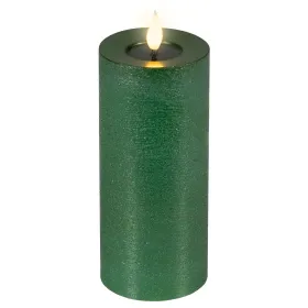 Lumineo LED-Kerze Flacker-Effekt Indoor grün Wachs Ø 7,5 cm Höhe 20 cm - warm weiß