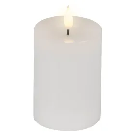 Lumineo LED-Kerze Flacker-Effekt Indoor weiß Wachs Ø 7,5 cm Höhe 13,5 cm - warmweiß