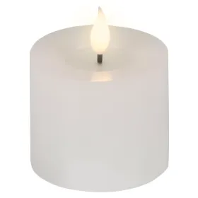 Lumineo LED-Kerze Flacker-Effekt Indoor weiß Wachs Ø 7,5 cm Höhe 9,5 cm - warmweiß