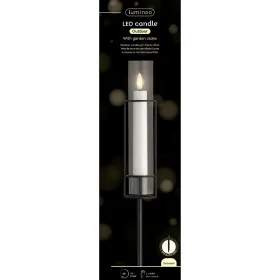 Lumineo LED Kerze mit Flammeneffekt Ø 4,5 cm Höhe 67 cm Kunststoff & Metall - warmweiß