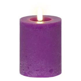 Lumineo LED indoor Kerze Echtwachs Lila Ø 7 cm Höhe 11,2 cm - Wachs