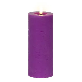 Lumineo LED Indoor Kerze Echtwachs Lila Ø 7 cm Höhe 19 cm - Wachs