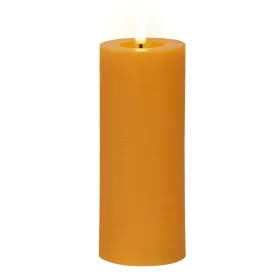 Lumineo LED Indoor Kerze Echtwachs Orange Ø 7 cm Höhe 19 cm - Wachs