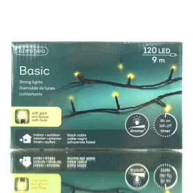 Lumineo LED Lichterkette Basic schwarz 9 Meter 120 Lichter - softgold