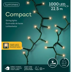 Lumineo LED Lichterkette Compact grün 22,5 Meter 1000 Lichter - klassisch warm