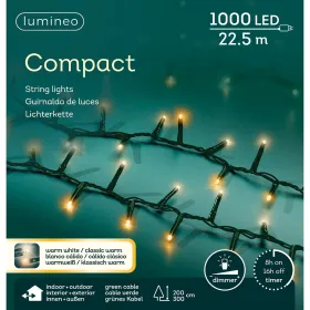 Lumineo LED Lichterkette Compact grün 22,5 Meter 1000 Lichter - warmweiß / klassisch warm