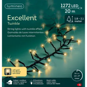 Lumineo LED Lichterkette Excellent Twinkle schwarz 20 Meter 1272 Lichter - softgold
