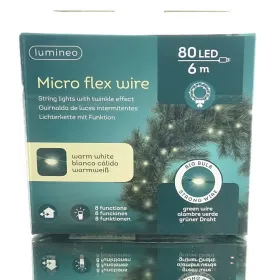 Lumineo LED Lichterkette Micro flex wire grün 6 Meter 80 Lichter - warmweiß
