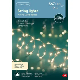 Lumineo LED Lichterkette Micro wire silber 9 Meter 567 Lichter - warmweiß