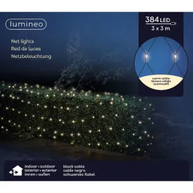 Lumineo LED Lichternetz schwarz 3 x 3 Meter 384 Lichter - warmweiß