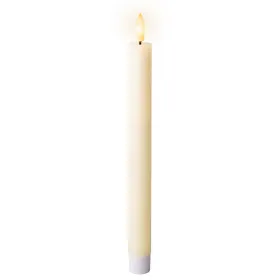 Lumineo LED-Stabkerzen Cremefarben 2er-Pack Ø 22 mm, Höhe 245 mm - warmweiß
