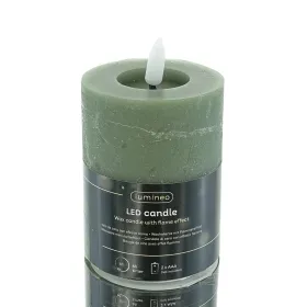 Lumineo LED Wachskerze Green grün Ø 7 cm Höhe 11,2 cm - warmweiß