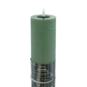 Lumineo LED Wachskerze Green grün Ø 7 cm Höhe 19 cm - warmweiß