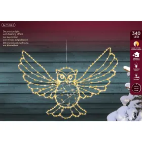 Lumineo Micro LED Eule Flash-Effekt Outdoor metall - klassisch warm