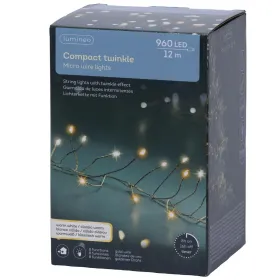Lumineo Micro LED Lichterkette Compact mit Funktionen 1.200 cm 960 Lichter - silberfarben/warmweiß & klassisch warm