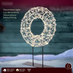 Lumineo Micro-LED Lichterkranz Silberfarben auf schwarzem Ständer Ø 28 cm Höhe 38 cm 300 Lichter - warmweiß Lumineo Micro-LED Lichterkranz Silberfarben auf schwarzem Ständer Ø 28 cm Höhe 38 cm 300 Lichter - warmweiß