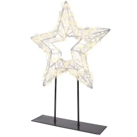 Lumineo Micro LED Stern auf Metallfuß Outdoor 300 Lichter - silberfarben - warmweiß