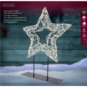 Lumineo Micro LED Stern auf Metallfuß Outdoor 500 Lichter- silberfarben - warmweiß