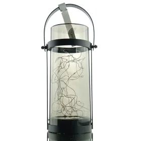 Lumineo Mircro-LED Solar-Laterne Acryl Rauchgrau Ø 10 cm Höhe 23,5 cm 30 Lichter - warmweiß