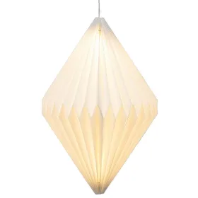 Lumineo Ornament-Hängelampe Weiß für den Außenbereich Ø 37 cm 6 LED - warmweiß