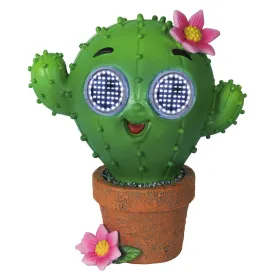 Lumineo Solar LED Figur Kaktus mit rollenden Augen 16,5 x 19 cm - Resin