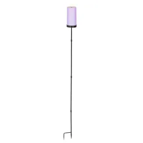 Lumineo Solar Kerze auf Stab lila Ø 7 cm H: 117 cm - Kunststoff - Eisen