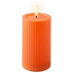 Lumineo Solar Kerze - orange - Ø 7,5 cm Höhe 12,5 cm aus Kunststoff