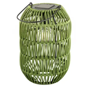 Lumineo Solar LED Laterne Grün in Flechtoptik Ø 16 cm Höhe 24,5 cm warmweiß - Metall & Kunststoff