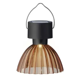 Lumineo Solar Laterne geriffelter Schirm Glockenform braun Ø 8 cm Höhe 10 cm - Kunststoff