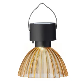 Lumineo Solar Laterne geriffelter Schirm Glockenform orange Ø 8 cm Höhe 10 cm - Kunststoff