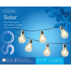 Lumineo Solar LED Lichterkette 4,5 Meter 10 x 5 Lichter - warmweiß