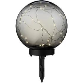 Lumineo Solar LED Stab- & Tischbeleuchtung Acryl Rauchgrau Ø 20 cm 20 Lichter - warmweiß