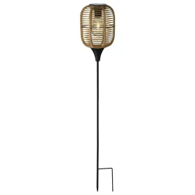 Lumineo Solar LED Stabbeleuchtung Natur & Schwarz Blockform Ø 14,5 cm Gesamthöhe 78 cm warmweiß