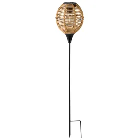 Lumineo Solar LED Stabbeleuchtung Natur & Schwarz Ballonform Ø 15,6 cm Gesamthöhe 78 cm warmweiß
