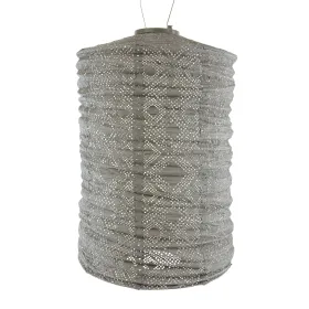 LUMIZ Lampion Solarlampe Cylinder 28 Mosaic Taupe hellgrau Ø 28 cm - Tyvek®