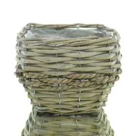 nature Pflanzkorb aus Weidenzweigen & Seegras quadratisch 17 x 17 cm