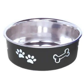 Nobby® Hunde Edelstahlnapf FUSION L Schwarz rutschfest Ø 20 cm ca. 1.800 ml