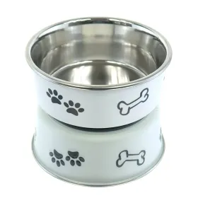 Nobby® Hunde Edelstahlnapf FUSION S Weiß rutschfest Ø 13 cm ca. 500 ml