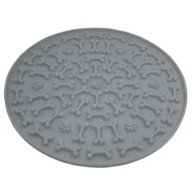 Nobby® Hunde Leckmatte Knochen Grau Ø 20 cm - Silikon