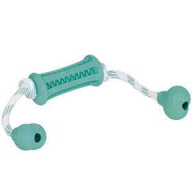 Nobby® Hunde Vollgummi Stick mit Seil DENTAL LINE zweifarbig 37 cm