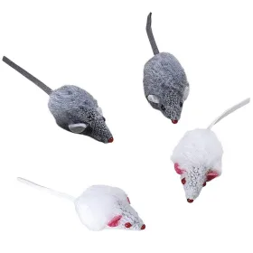 Nobby® Katzen Plüschmaus Kurzhaar mit Rassel 5 cm, 4er Pack